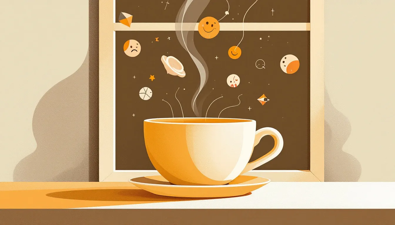 Ilustración conceptual sobre la libertad en el consumo de café y ruptura de convenciones