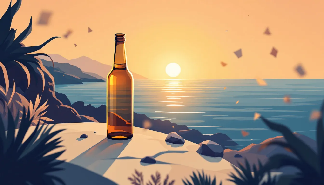 Ilustración conceptual del estilo de vida mediterráneo asociado a la marca cervecera
